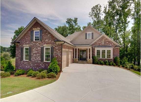Exterior Front. Private cul-de-sac homesite with v