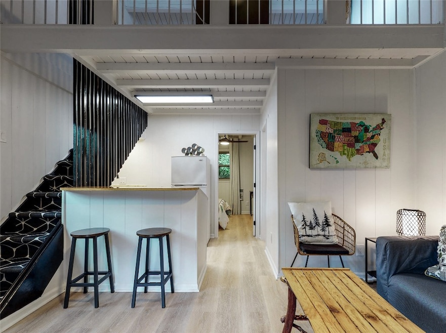 Open living and kitchen area.