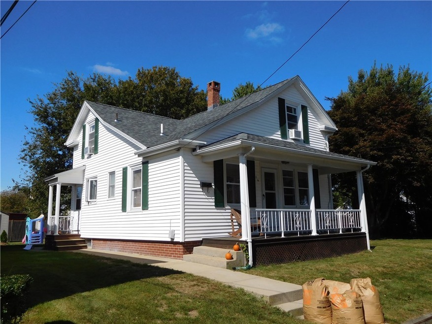 East facing front of home with large porch and fro