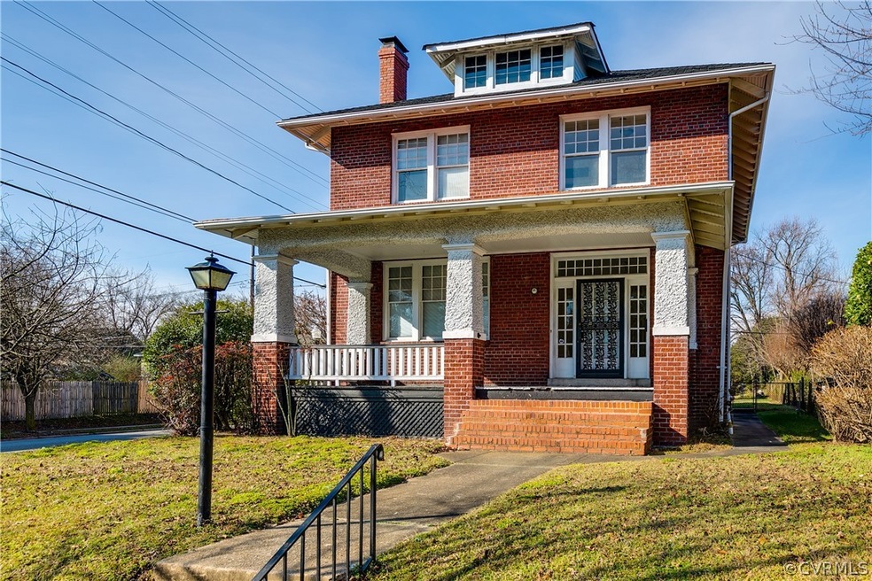 Front of home on a corner lot.