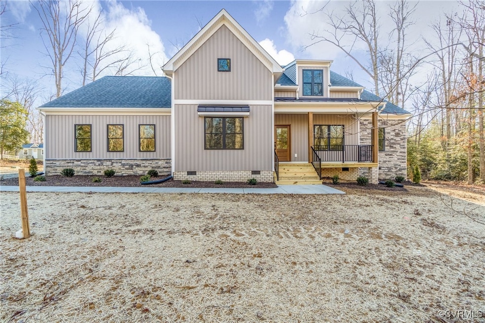 Highland Farmhouse elevation --view of front facad