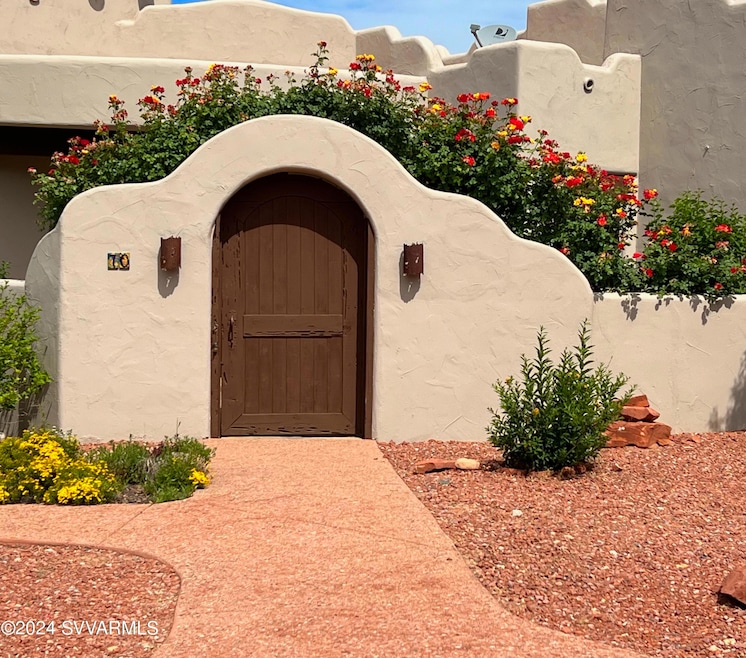 Flowers Adorn Courtyard Entrance