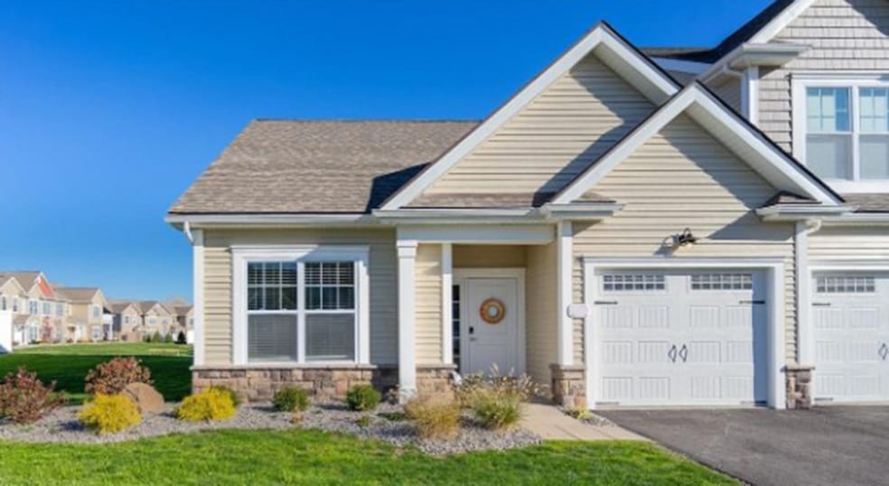 Typical exterior of a 2-bedroom ranch end-unit townhome at Green Wood Park