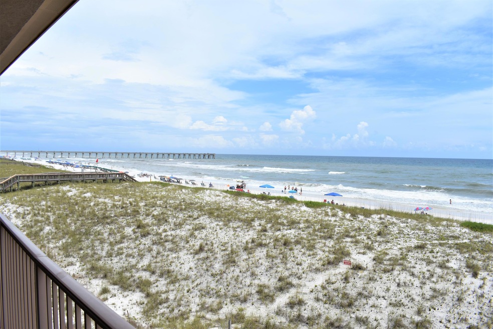 View of the beach from the balcony