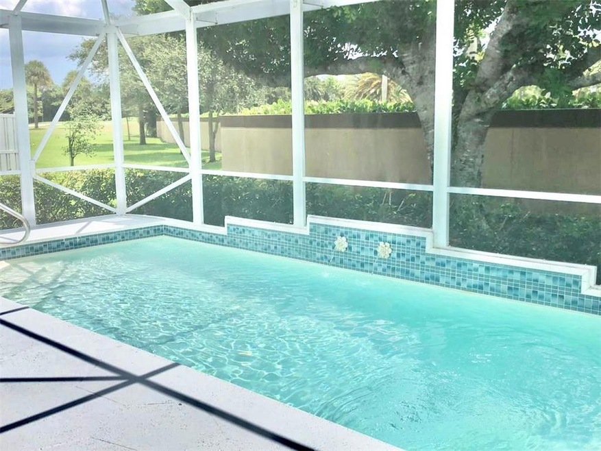 private pool with golf views