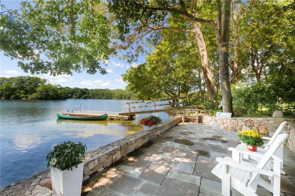 270 feet of water front.  Stone terrace, floating