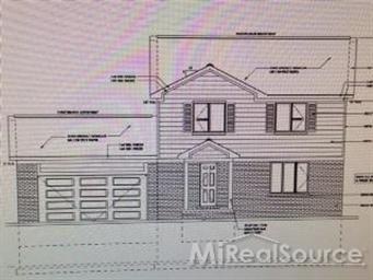 This is a view of the front elevation of the home.