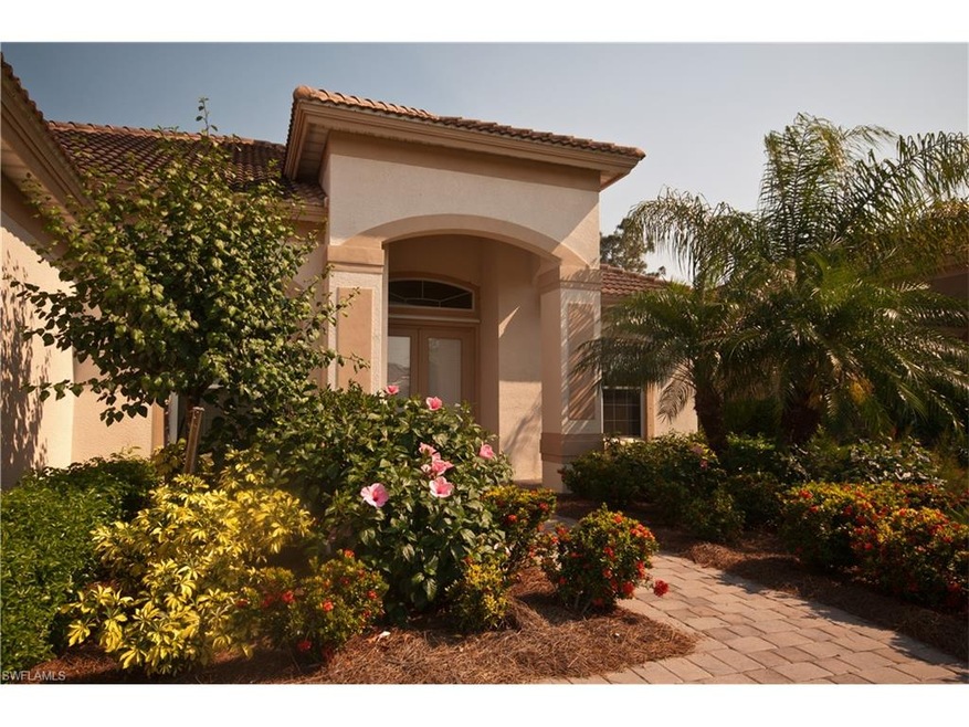 Nicely landscaped entry.