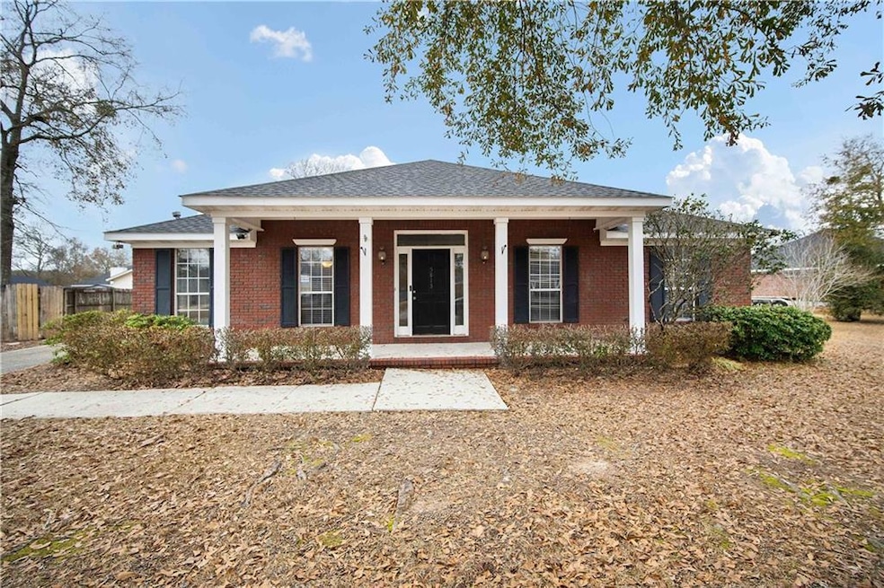 View of front of property featuring covered porch