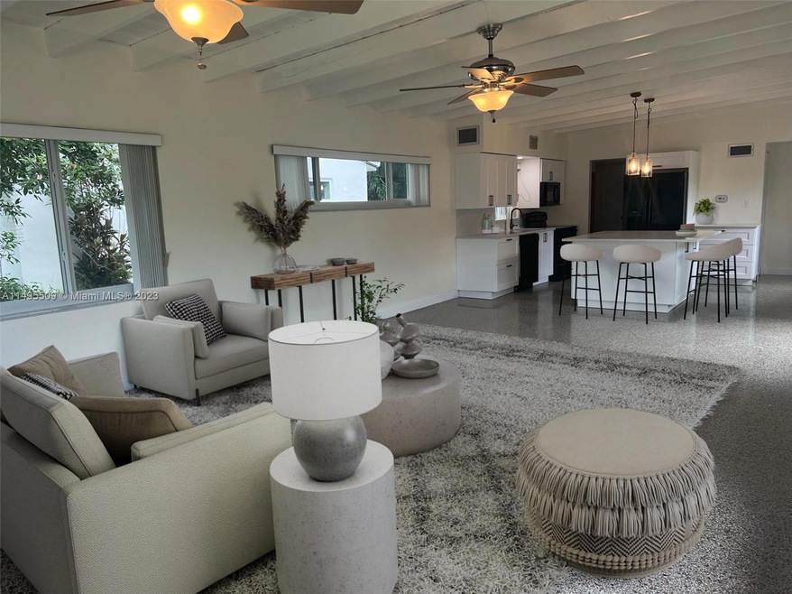 Open living room and kitchen