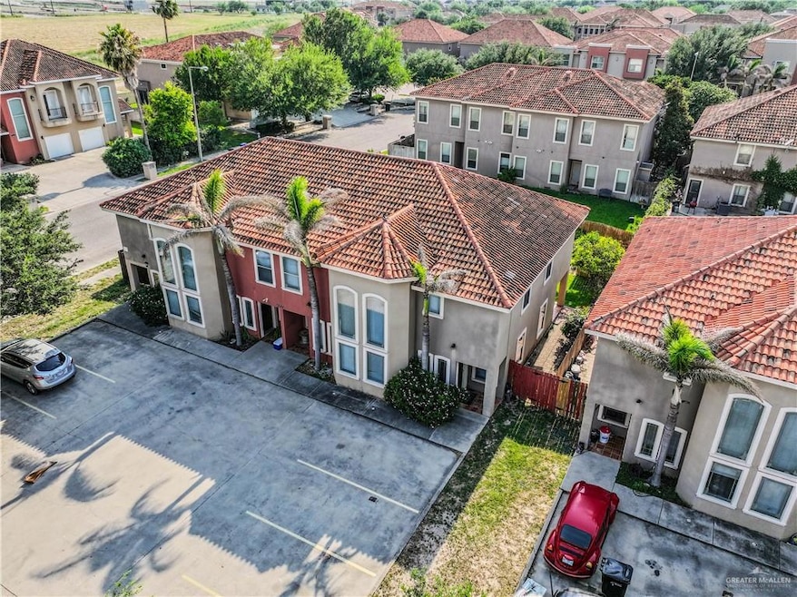 Aerial perspective of suburban area