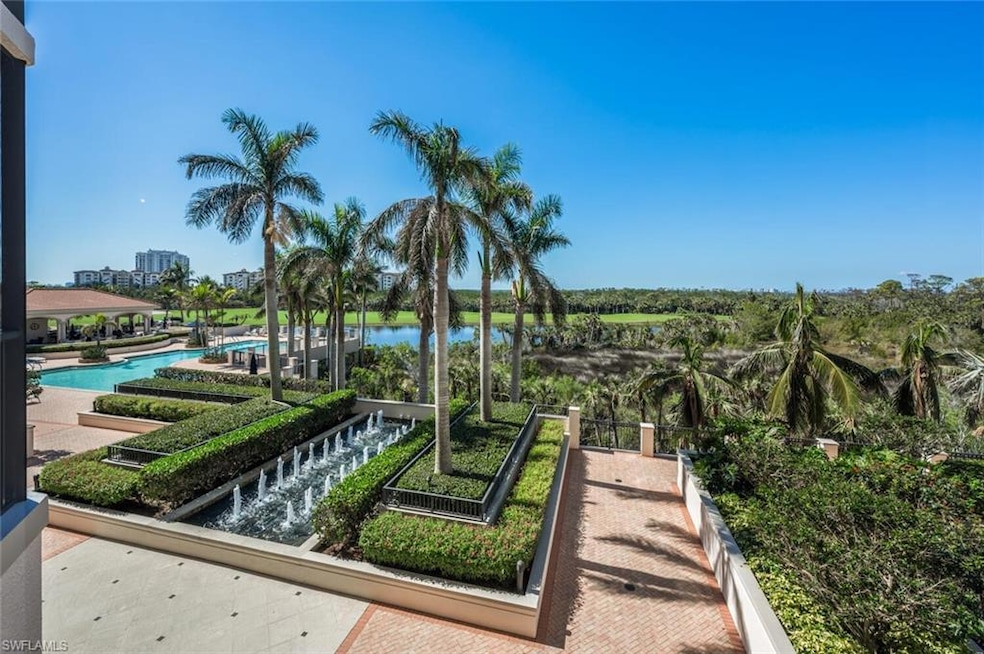 Water, pool, fountain & Golf course views from your balcony