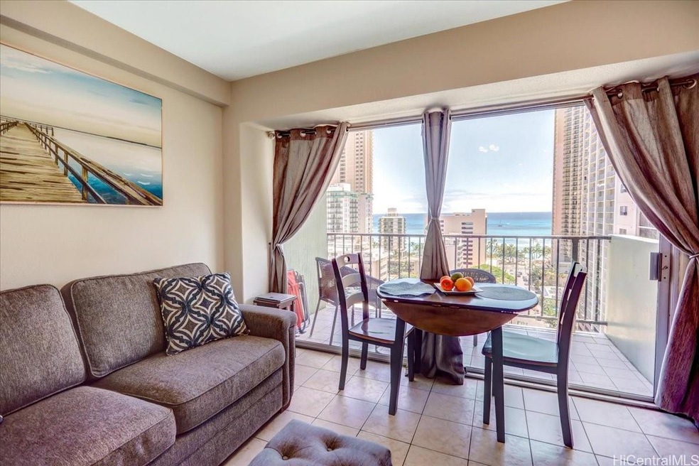 South-facing 1-bedroom 1-bath unit on the 16th flo