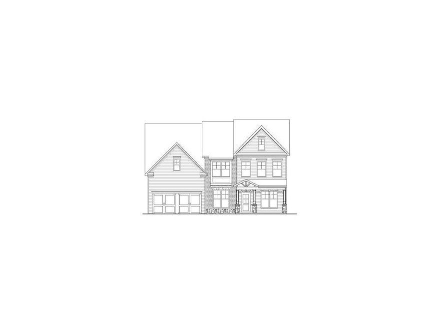 Exterior Front. Craftsman style elevation with bri