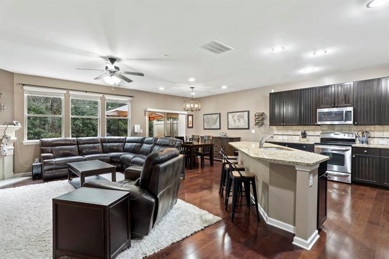 Living room kitchen view.