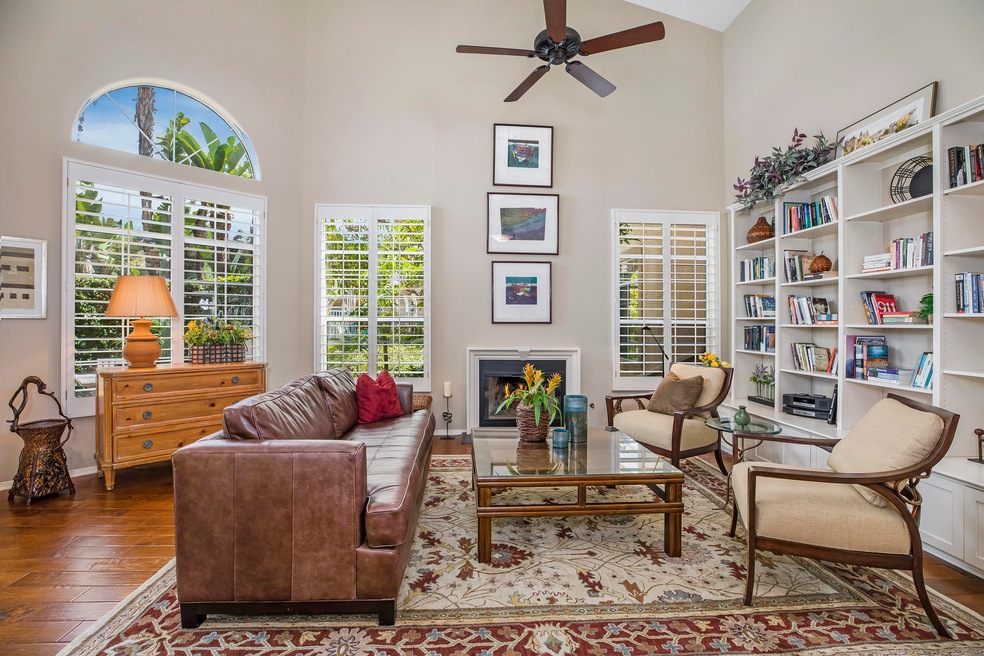 Living room with garden views