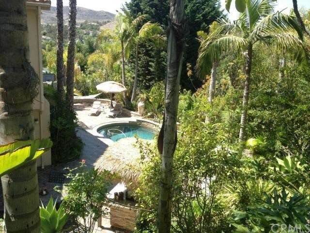 View of the back yard from the back yard side hill