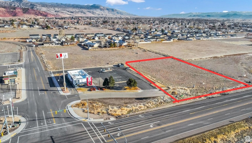 Aerial view of property parcel outlined