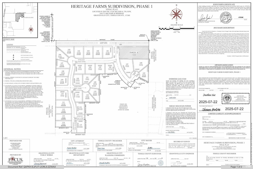 Map showing property parcels