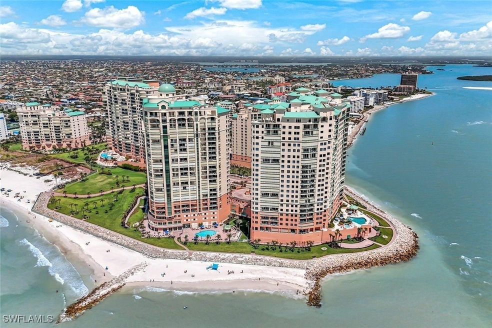 Aerial view of extended coastline