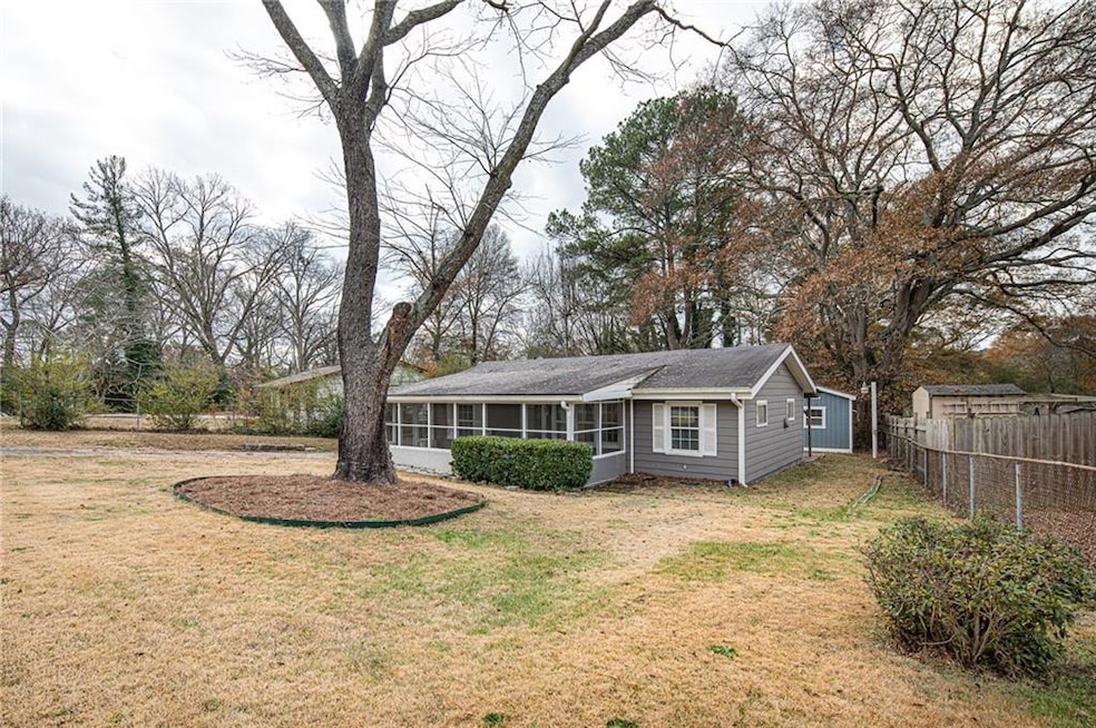 Front and side view, notice large front porch
