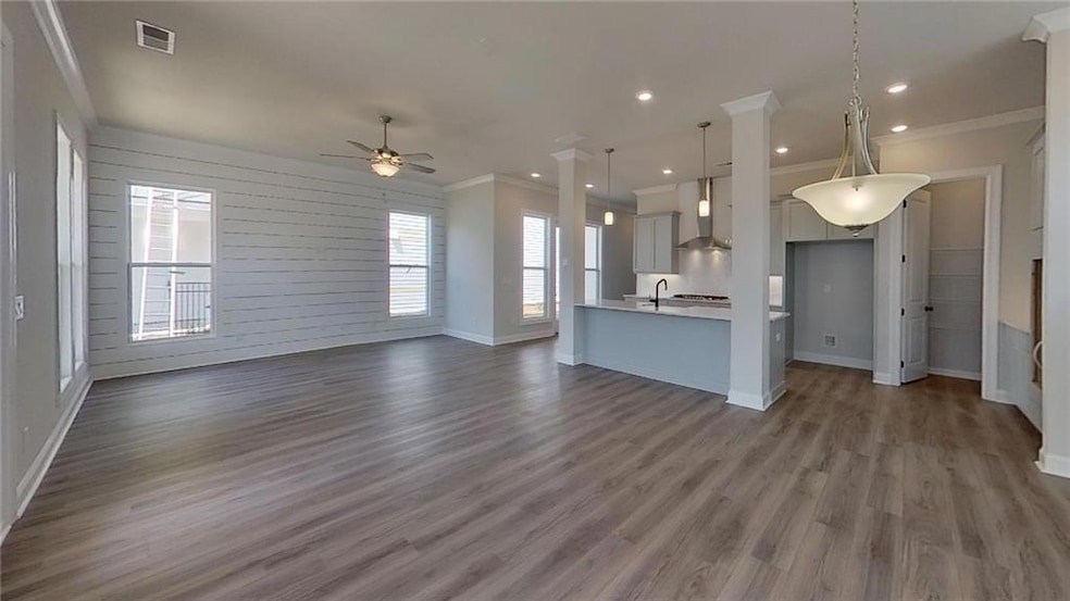 The dining area is just steps away from the kitche