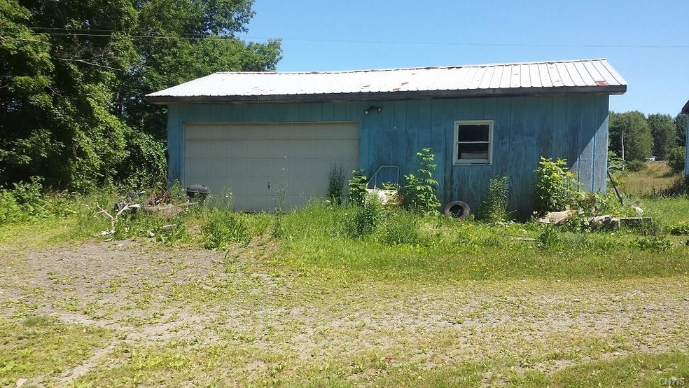 Front view of the 2-car garage and workshop.  Note