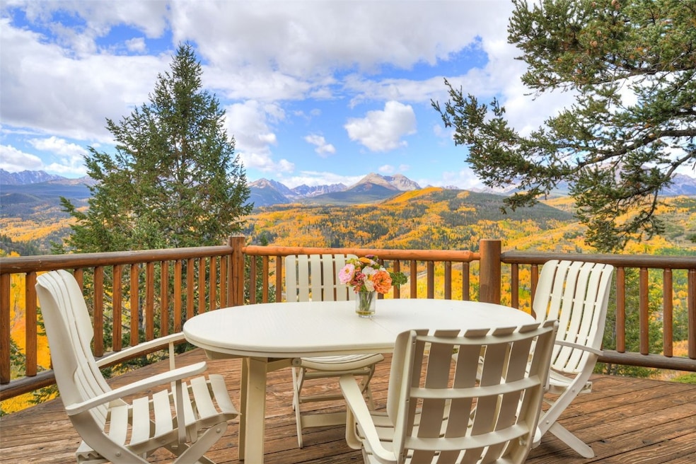 Deck adjoining spa area with view towards the Gore Range