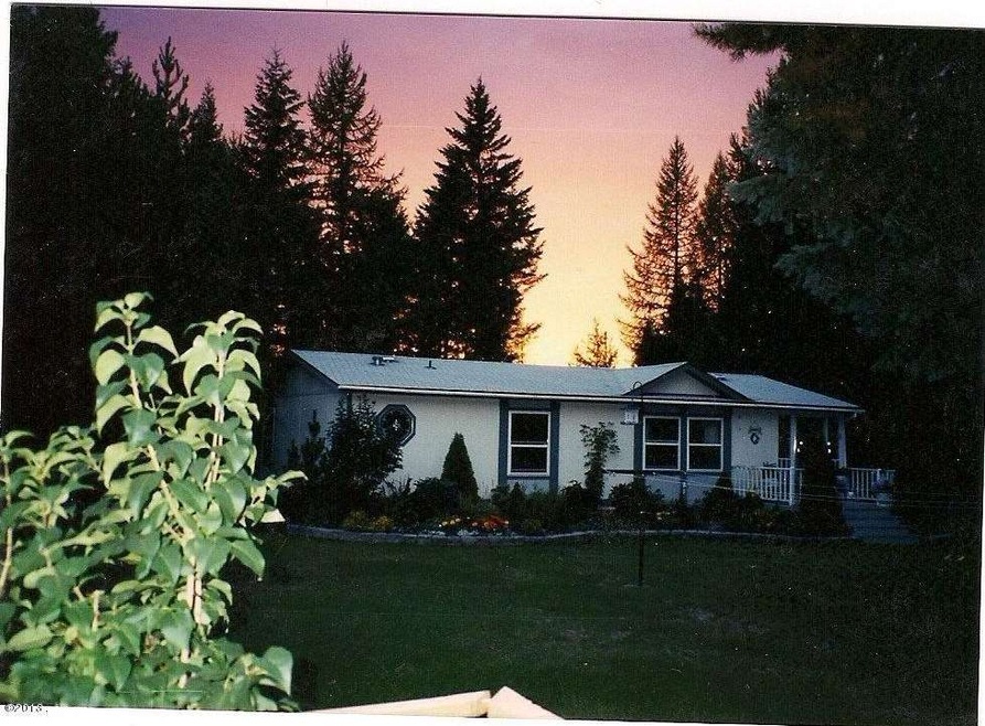 house at sunset