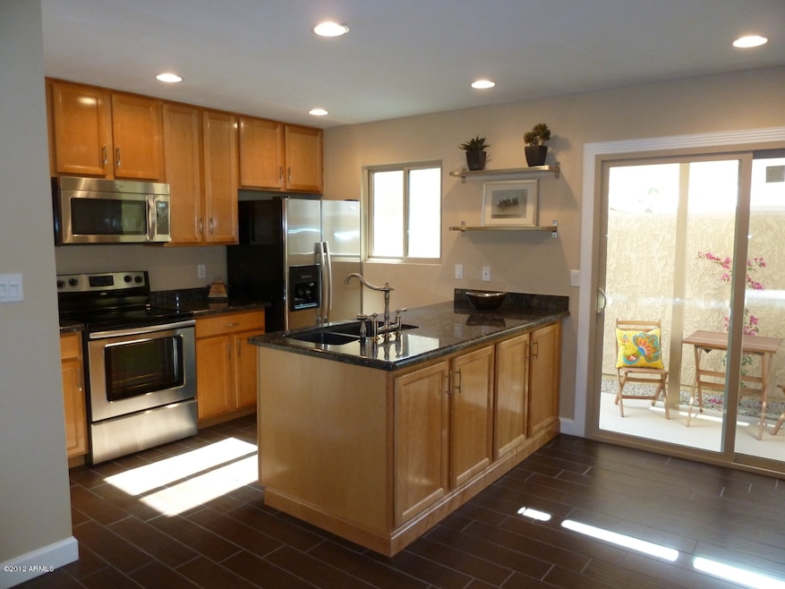 Kitchen with granite counters