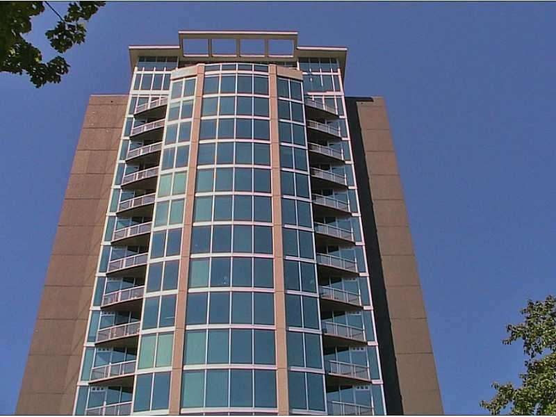 Exterior Front. Luxury High Rise with Atlanta addr