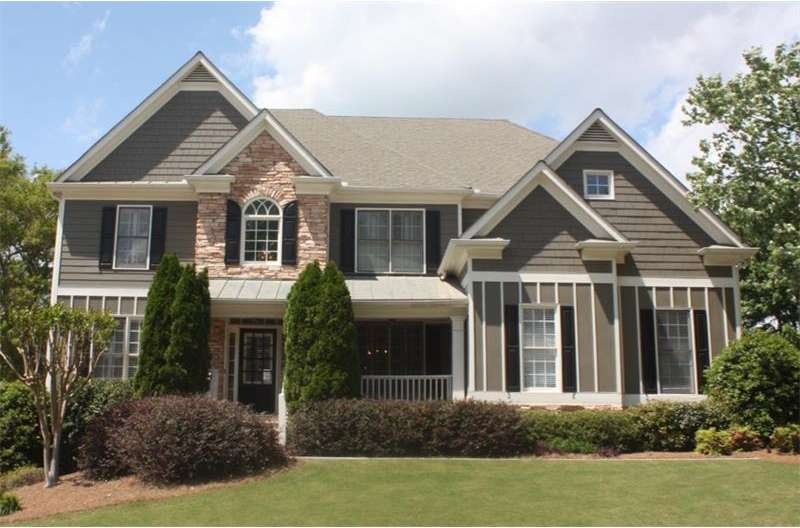 Gorgeous front elevation with attractive landscapi