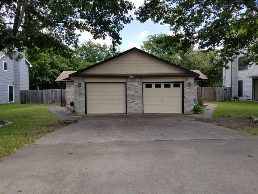 Detached garage with fence
