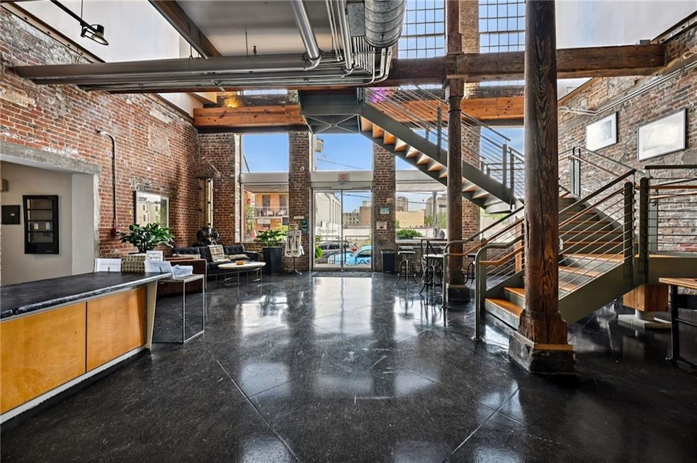 The entrance sets the tone for the historic Cotton