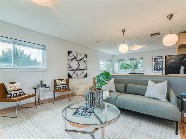 Open concept from kitchen to living room.  Natural