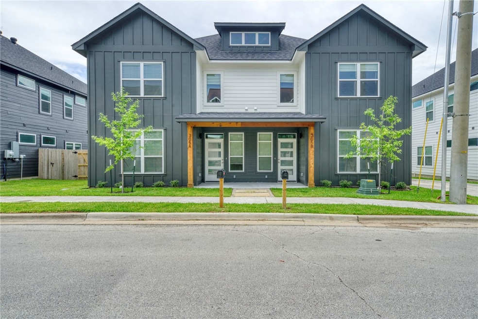 Modern farmhouse style home with board and batten