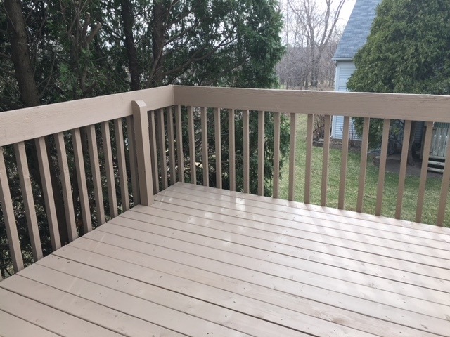 Freshly stained deck