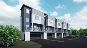 View of property with an attached garage