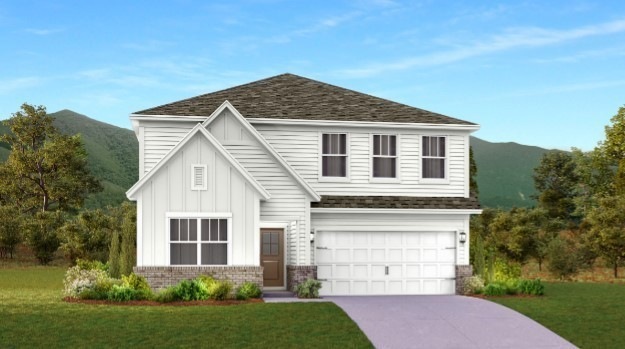 Artist's rendering of the front architectural style of the Kingston A, actual exterior colors and materials will vary on this home, give me a call to see the actual finishes.