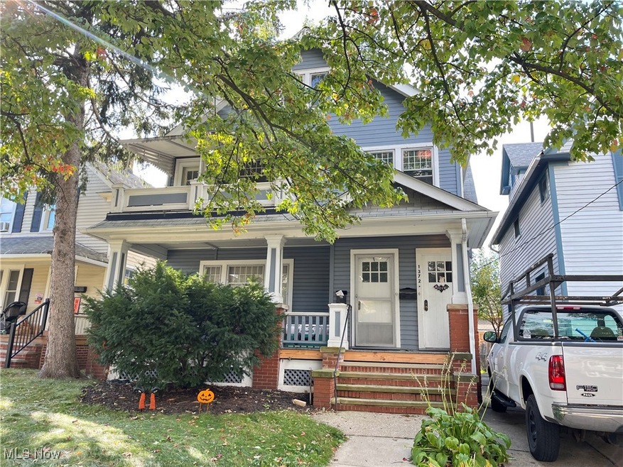 View of front of home featuring covered porch