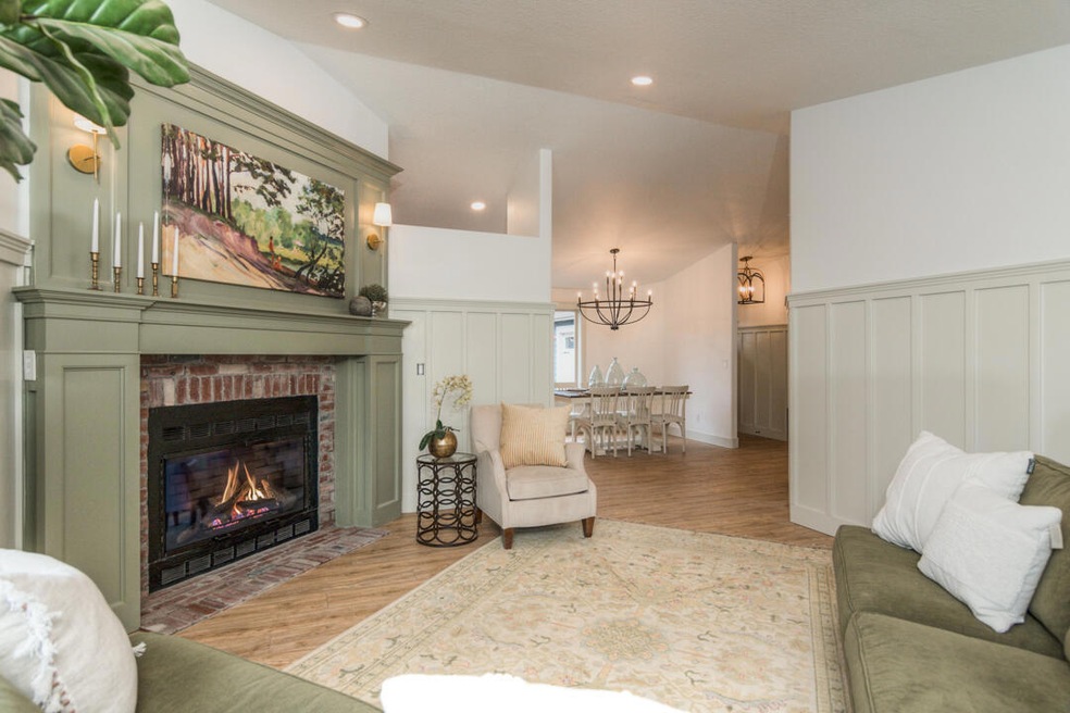 Living Room, custom trim, LVP flooring.