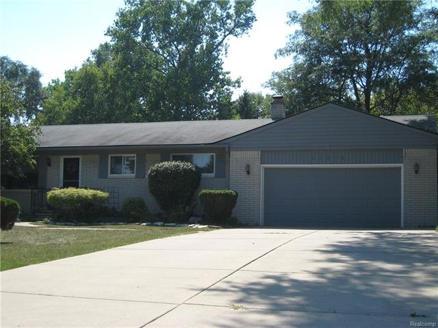 Front elevation with double driveway