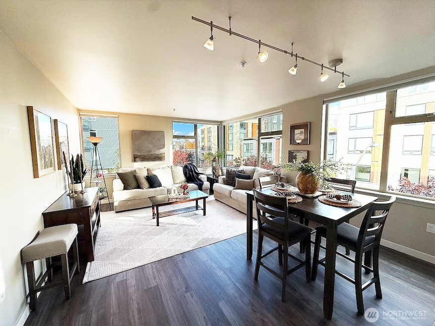 Large living space with oversized corner windows!