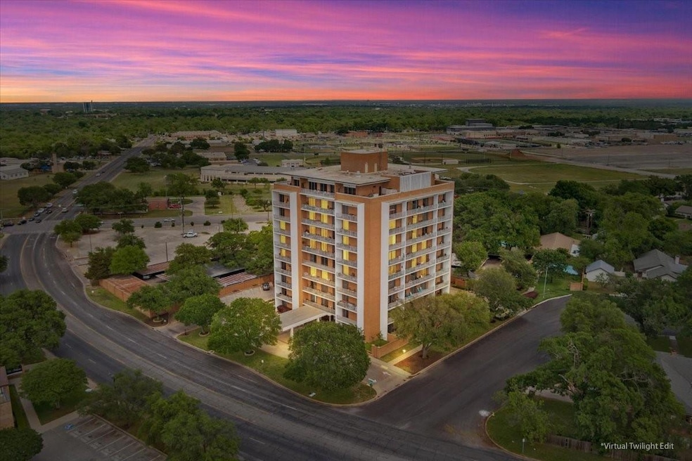 View of aerial view at dusk