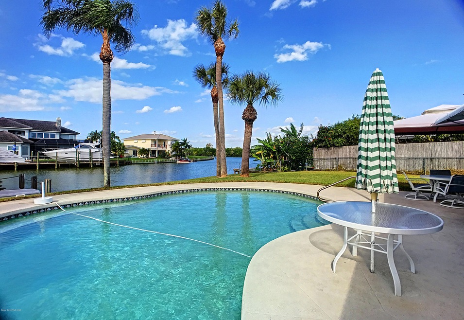 Pool with canal view