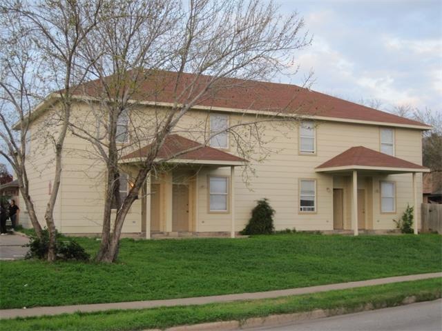 Front of the fourplex.  Unit A is end unit on the 