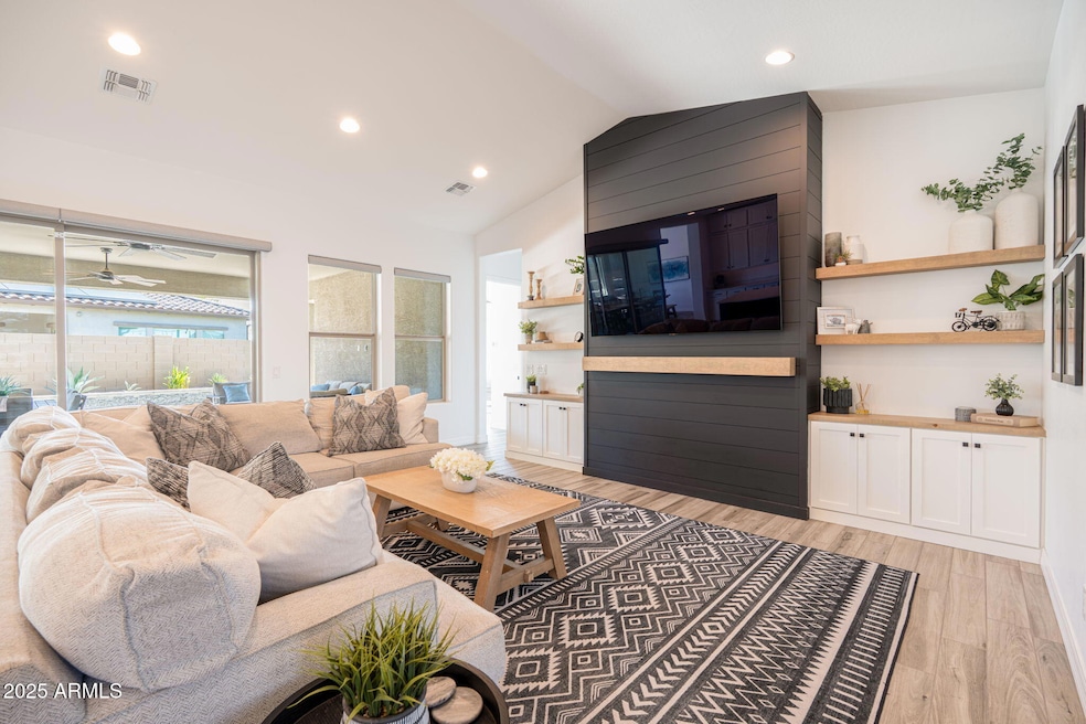 great room with custom built-in cabine