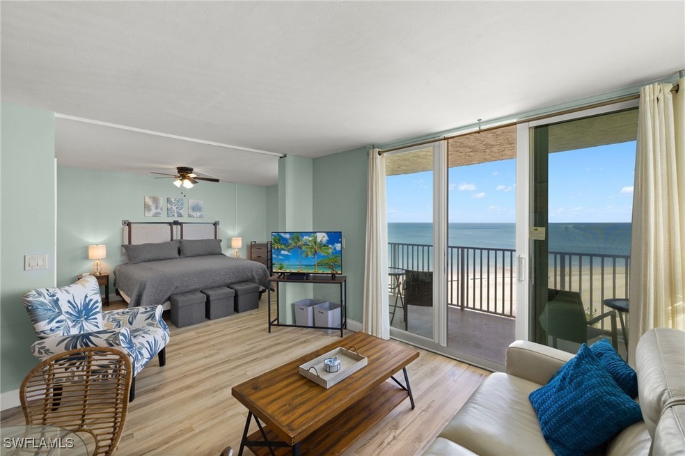 View of the bedroom from the living room with stun