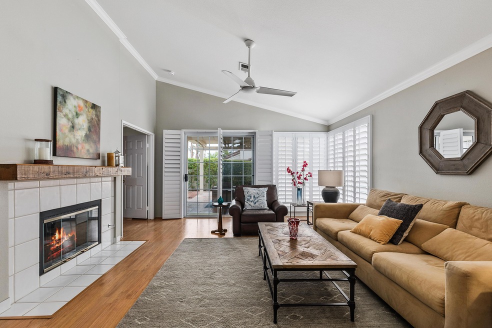 Living room with fireplace