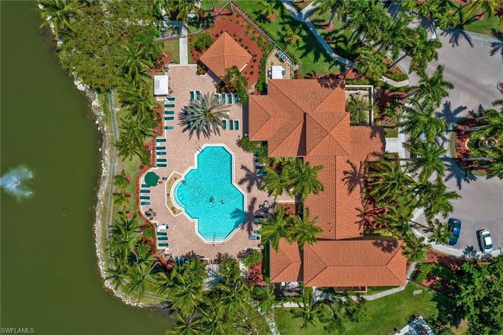 Drone / aerial view of a pool